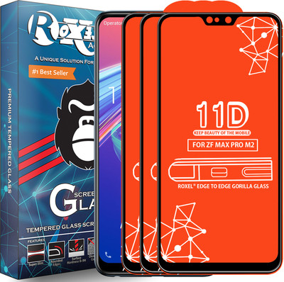Roxel Edge To Edge Tempered Glass for Asus Zenfone Max Pro M2(Pack of 3)