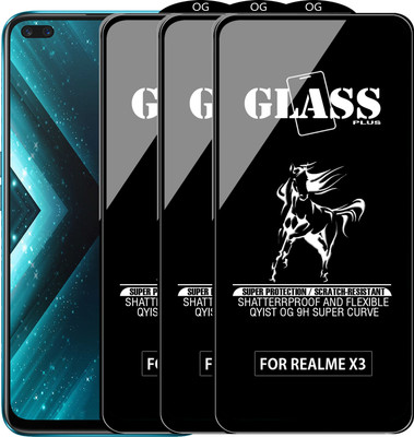 Qyist Edge To Edge Tempered Glass for REALME X3(Pack of 3)