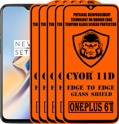 CYOR Edge To Edge Tempered Glass for OnePlus 6T(Pack of 5)