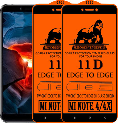 TWIGLO Edge To Edge Tempered Glass for Mi Redmi Note 4(Pack of 2)