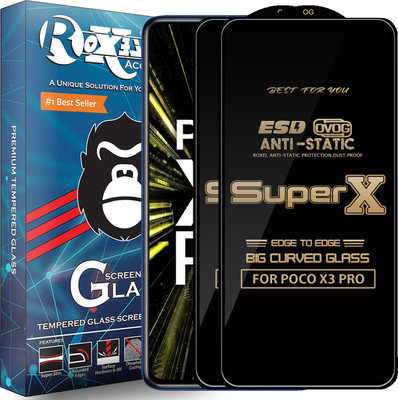 Roxel Edge To Edge Tempered Glass for POCO X3 PRO(Pack of 2)