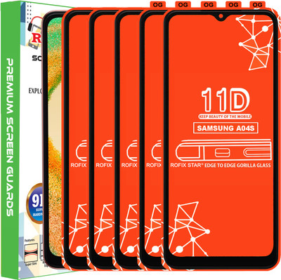 Rofix star Edge To Edge Tempered Glass for SAMSUNG GALAXY A04S(Pack of 5)