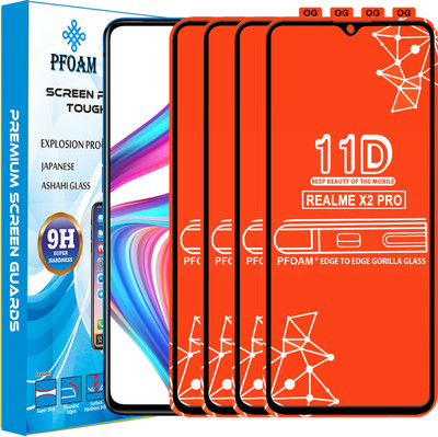 PFOAM Edge To Edge Tempered Glass for Realme X2 Pro(Pack of 4)