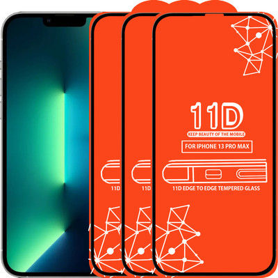 Roxel Edge To Edge Tempered Glass for Iphone 13 Pro Max(Pack of 3)