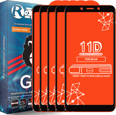 Roxel Edge To Edge Tempered Glass for Mi Redmi 6A(Pack of 5)