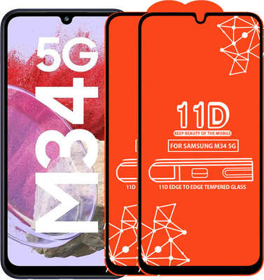 Qyist Edge To Edge Tempered Glass for Samsung Galaxy M34 5G(Pack of 2)