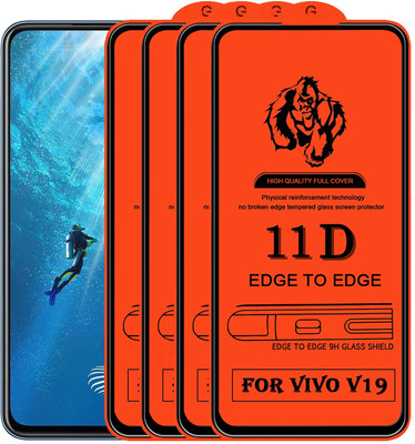 9H Edge To Edge Tempered Glass for Vivo V19(Edge-to-Edge Full Screen Coverage with Easy Installation Kit (Anti-Scratch)-11D-Pack of 4)(Pack of 4)
