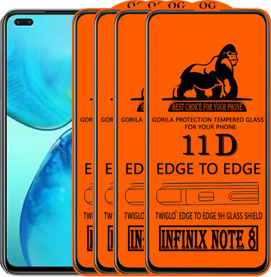 TWIGLO Edge To Edge Tempered Glass for INFINIX NOTE 8(Pack of 4)