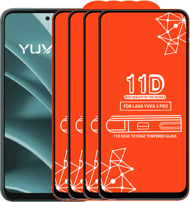 Roxel Edge To Edge Tempered Glass for Lava Yuva 3 Pro(Pack of 4)