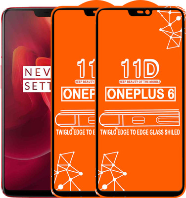 TWIGLO Edge To Edge Tempered Glass for OnePlus 6(Pack of 2)