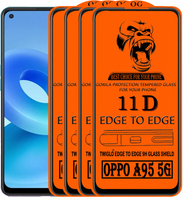 TWIGLO Edge To Edge Tempered Glass for OPPO A95 5G(Pack of 4)