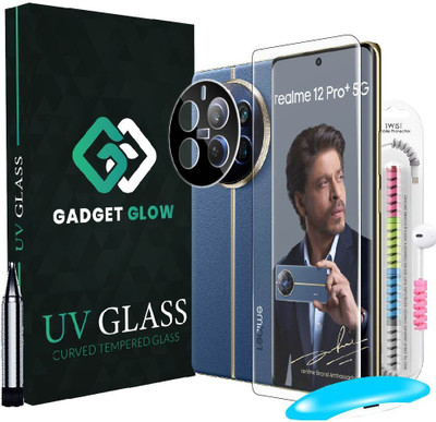 Gadget Glow Edge To Edge Tempered Glass for Realme 12 Pro Plus 5G, Realme 12 Pro + 5G, Realme 12 Pro 5G, ( 1 UV Glue Tempered Glass, 1 Cable Protector and 1 Camera Lens )(Pack of 2)