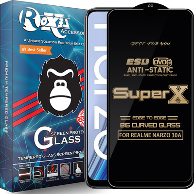 Roxel Edge To Edge Tempered Glass for REALME NARZO 30A(Pack of 1)