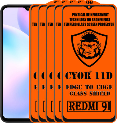 CYOR Edge To Edge Tempered Glass for REDMI 9I(Pack of 5)