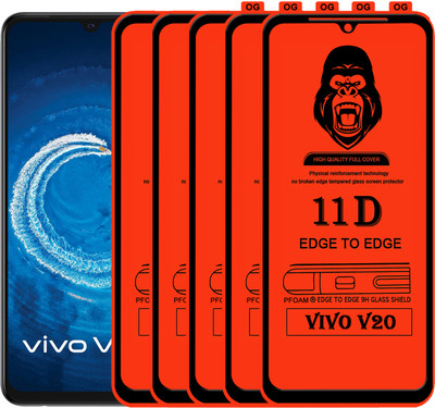 Laxdom Edge To Edge Tempered Glass for VIVO V20(Pack of 5)