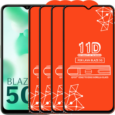 Qyist Edge To Edge Tempered Glass for LAVA BLAZE 5G(Pack of 4)