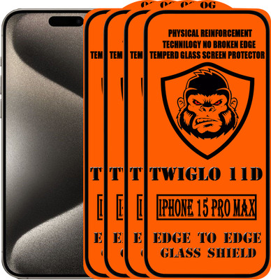 TWIGLO Edge To Edge Tempered Glass for IPHONE 15 PRO MAX(Pack of 4)
