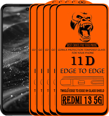 TWIGLO Edge To Edge Tempered Glass for REDMI MI 13 5G(Pack of 5)