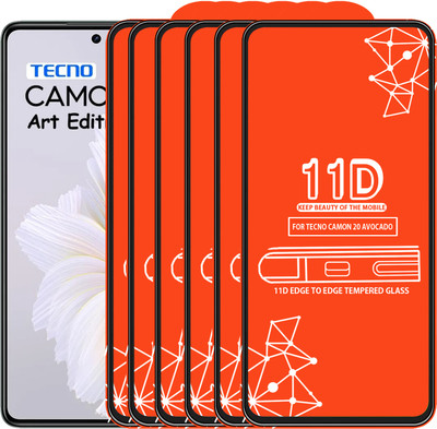 Roxel Edge To Edge Tempered Glass for Tecno Camon 20 Avocado Edition(Pack of 6)