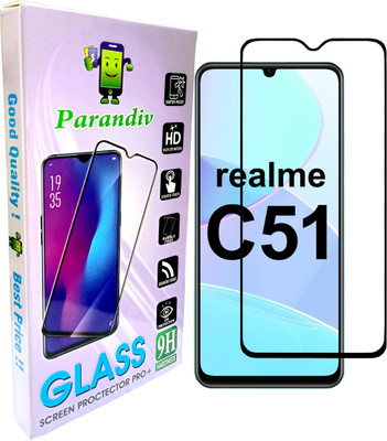 PARANDIV Edge To Edge Tempered Glass for Realme C51(Pack of 1)