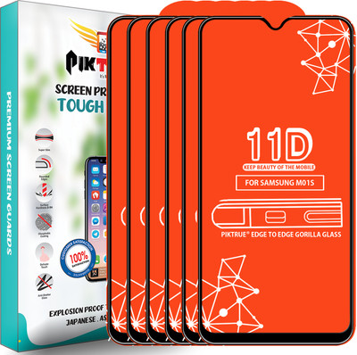 PikTrue Edge To Edge Tempered Glass for Samsung Galaxy M01S(Pack of 6)
