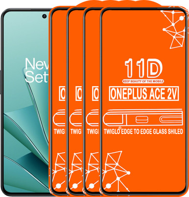 TWIGLO Edge To Edge Tempered Glass for ONEPLUS ACE 2V(Pack of 4)