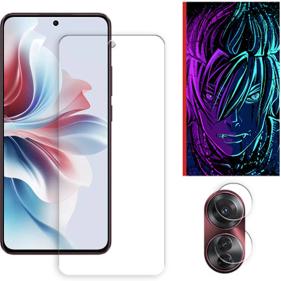 ARBAN Edge To Edge Tempered Glass for Oppo F25 Pro 5G Tempered Glass Screen Protector | Anti-Scratch | Edge to Edge Full Coverage | 9H Hardness (1 FRONT SCREEN GUARD + 1 CAMERA LENS PROTECTOR + 1 FREE BACK EMBOSSED SKIN002)(Pack of 1)
