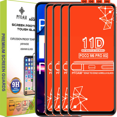 PFOAM Edge To Edge Tempered Glass for POCO M6 PRO 5G(Pack of 4)
