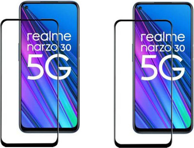 DMJHP Edge To Edge Tempered Glass for Realme Narzo 30 5G(Pack of 2)
