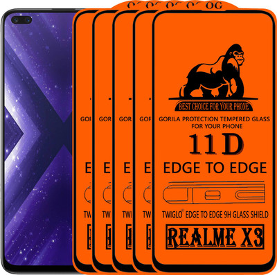 TWIGLO Edge To Edge Tempered Glass for REALME X3(Pack of 5)