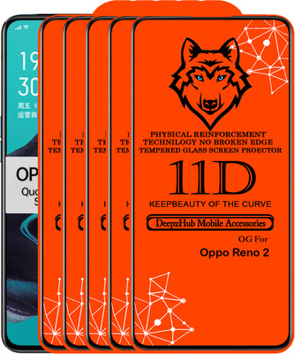 DeepzHub Edge To Edge Tempered Glass for OPPO Reno 2(Pack of 5)