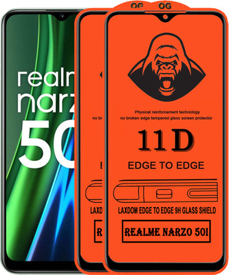 Laxdom Edge To Edge Tempered Glass for REALME NARZO 50I(Pack of 2)
