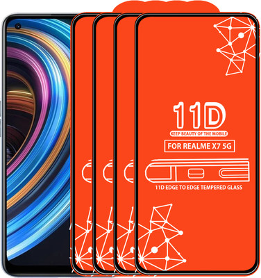 Roxel Edge To Edge Tempered Glass for Realme X7 5G(Pack of 4)