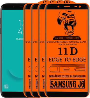 TWIGLO Edge To Edge Tempered Glass for SAMSUNG J6(Pack of 4)