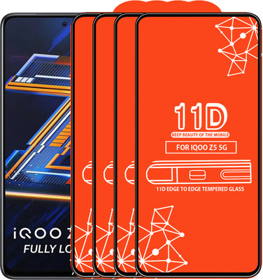 Qyist Edge To Edge Tempered Glass for Iqoo Z5(Pack of 4)