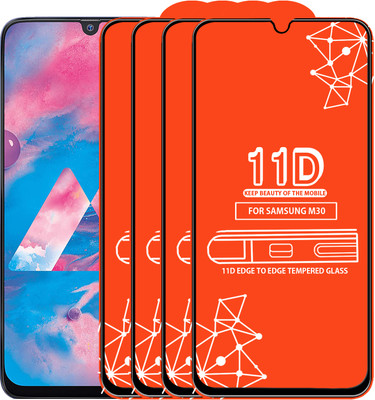 Roxel Edge To Edge Tempered Glass for Samsung Galaxy M30(Pack of 4)