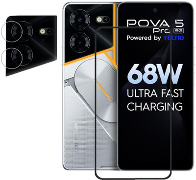 ISAAK Edge To Edge Tempered Glass for TECNO Pova 5 Pro 5G, Edge to Edge, 11D Tempered Glass & Camera Lens Protector (COMBO PACK)(Pack of 2)