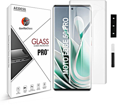 Aeidess Edge To Edge Tempered Glass for motorola edge 50 pro(Pack of 1)