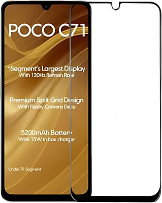 ALONZO Edge To Edge Tempered Glass for Poco C71 5G, Temp40(Pack of 1)