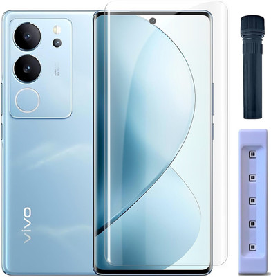 OneTech Edge To Edge Tempered Glass for Vivo V27 5G / V27 Pro 5G 9H Hardness, Advanced UV HD+ Screen Protector(Pack of 1)