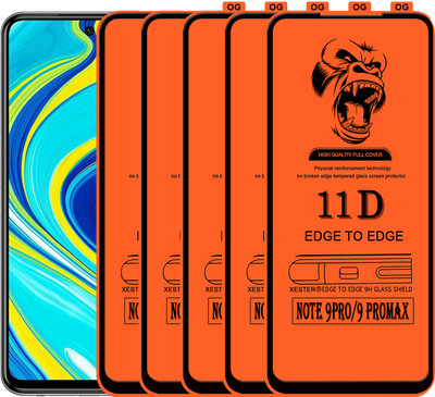 PFOAM Edge To Edge Tempered Glass for REDMI NOTE 9 PRO MAX(Pack of 5)