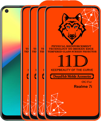DeepzHub Edge To Edge Tempered Glass for Realme 7i(Pack of 4)