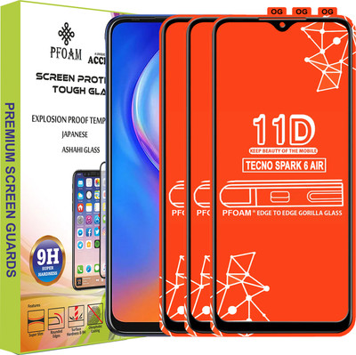 PFOAM Edge To Edge Tempered Glass for TECNO SPARK 6 AIR(Pack of 3)