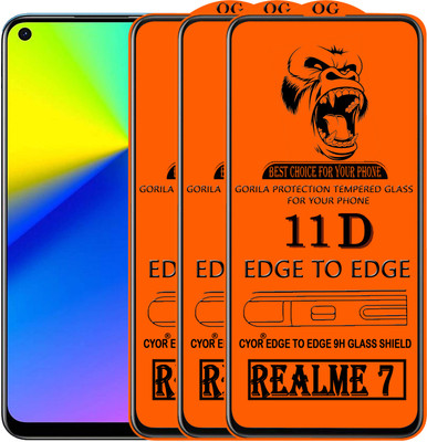 CYOR Edge To Edge Tempered Glass for REALME 7(Pack of 3)