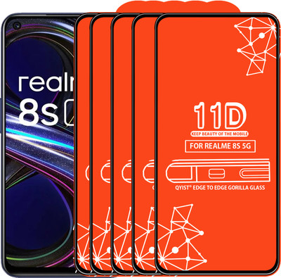 Qyist Edge To Edge Tempered Glass for Realme 8S 5G(Pack of 5)
