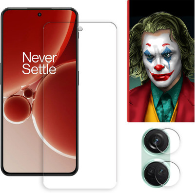 SOMTONE Edge To Edge Tempered Glass for OnePlus Nord 3 5G FRONT Tempered Glass Screen Protector | Anti-Scratch | Edge to Edge Full Coverage | 9H Hardness ( 1 FRONT SCREEN GUARD + 1 CAMERA LENS PROTECTOR + 1 FREE BACK EMBOSSED SKIN026 )(Pack of 1)