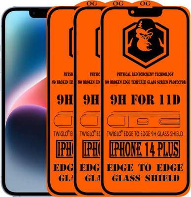 TWIGLO Edge To Edge Tempered Glass for IPHONE 14 PLUS(Pack of 3)