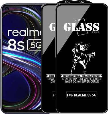 Qyist Edge To Edge Tempered Glass for REALME 8S 5G(Pack of 2)