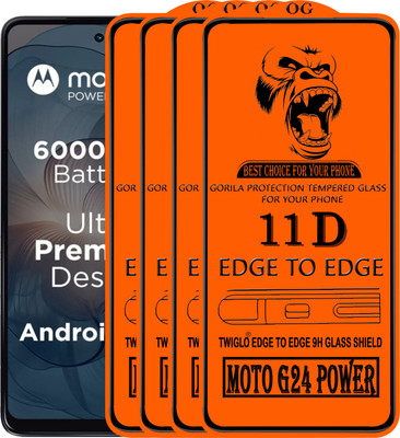 TWIGLO Edge To Edge Tempered Glass for MOTO G24 POWER(Pack of 4)