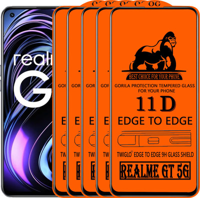 TWIGLO Edge To Edge Tempered Glass for REALME GT 5G(Pack of 5)